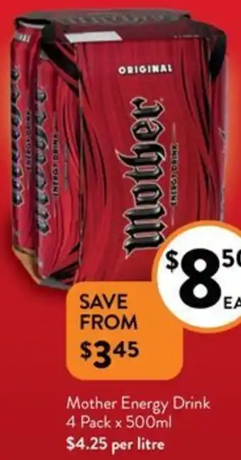 Foodworks Mother Energy Drink 4 Pack x 500ml offer