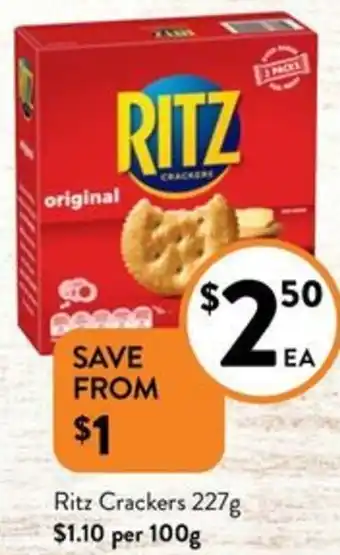 Foodworks Ritz Crackers 227g offer