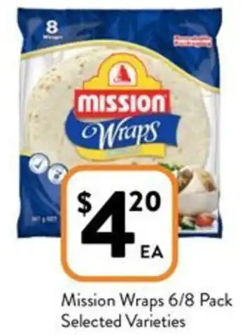 Foodworks Mission Wraps 6/8 Pack offer