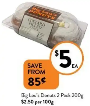 Foodworks Big Lou's Donuts 2 Pack 200g offer
