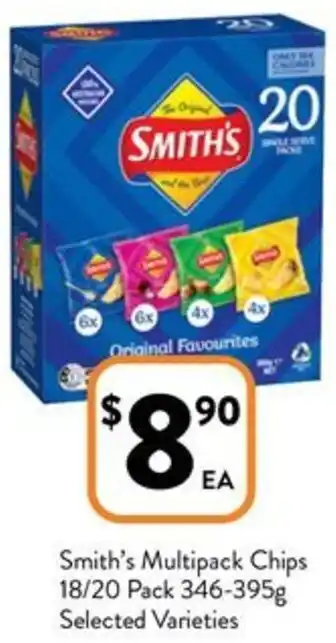 Foodworks Smith's Multipack Chips 18/20 Pack 346-395g offer