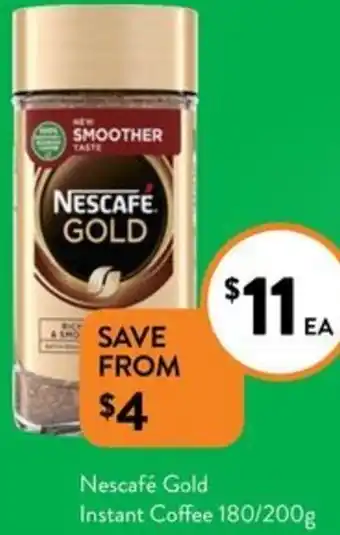 Foodworks Nescafé Gold Instant Coffee 180/200g offer