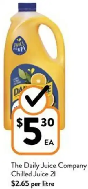 Foodworks The Daily Juice Company Chilled Juice 2l offer