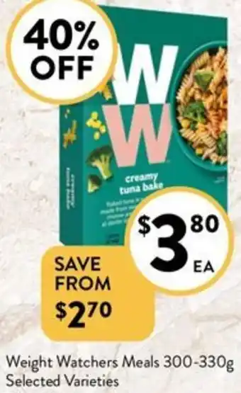Foodworks Weight Watchers Meals 300-330g offer