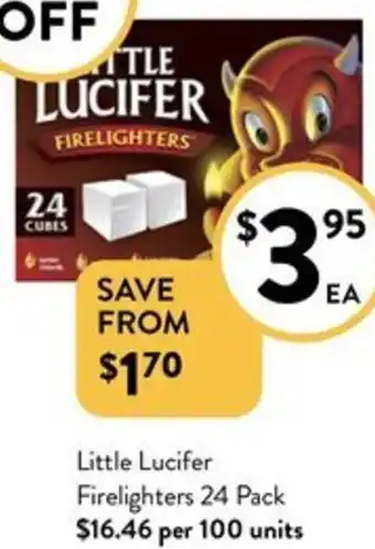Foodworks Little Lucifer Firelighters 24 Pack offer