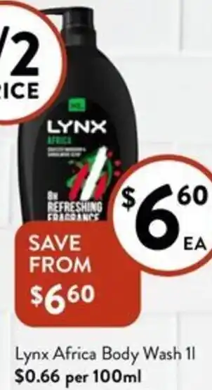 Lynx Africa Body Wash 1l