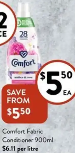 Foodworks Comfort Fabric Conditioner 900ml offer