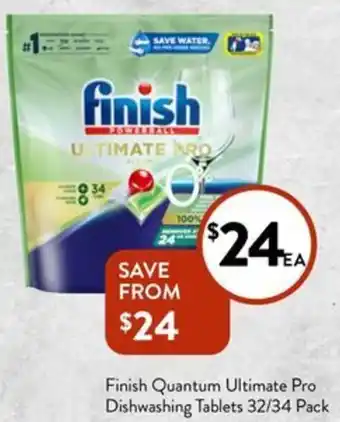 Foodworks Finish Quantum Ultimate Pro Dishwashing Tablets 32/34 Pack offer
