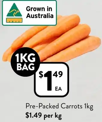 Foodworks Pre-Packed Carrots 1kg offer