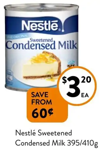 Foodworks Nestlé Sweetened Condensed Milk 395/410g offer