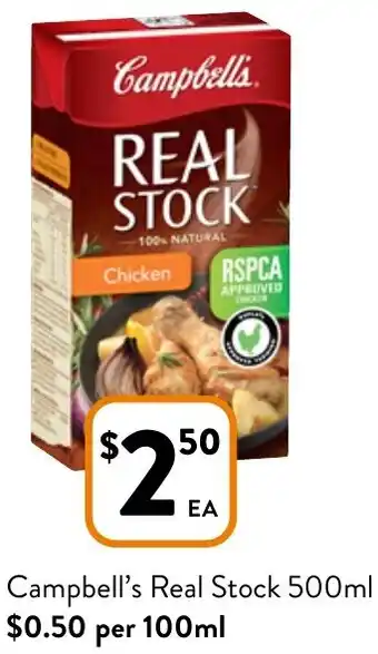 Foodworks Campbell's Real Stock 500ml offer