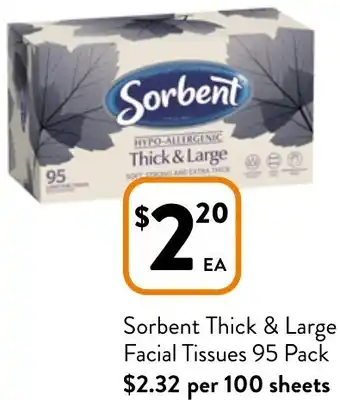 Foodworks Sorbent Thick & Large Facial Tissues 95 Pack offer