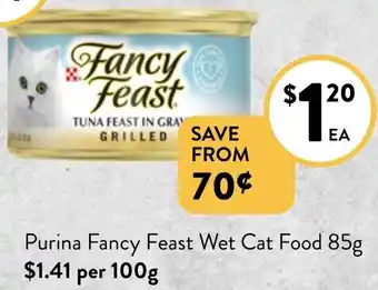 Foodworks Purina Fancy Feast Wet Cat Food 85g offer