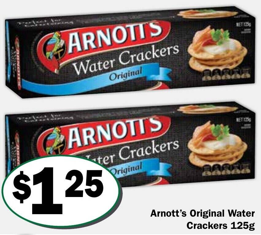 Arnott's Original Water Crackers 125g offer at Friendly Grocer