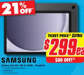 The Good Guys Galaxy Tab A9+ Wi-Fi 64GB - Graphite offer