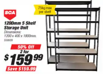 SCA 5 Shelf Storage Unit 1200mm