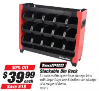 Sprint Auto Parts ToolPro Stackable Bin Rack offer