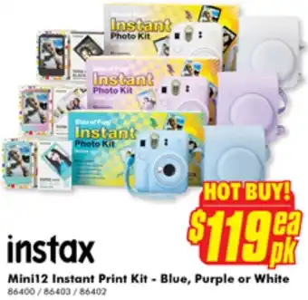 The Good Guys Mini12 Instant Print Kit - Blue, Purple or White offer