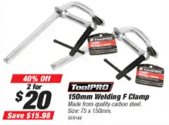 Sprint Auto Parts ToolPro Welding F Clamp 150mm offer