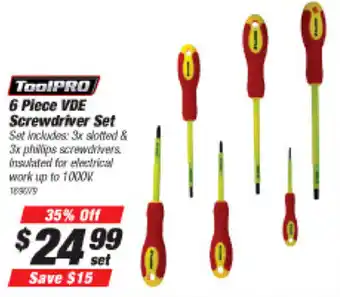 Sprint Auto Parts ToolPro VDE Scredriver Set 6 pieces offer
