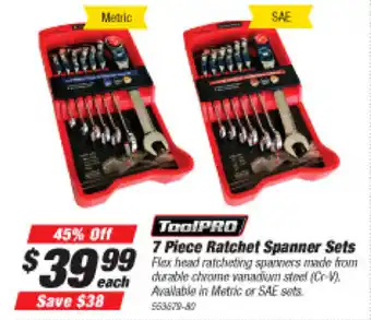 ToolPro Ratchet Spanner Set 7 pieces