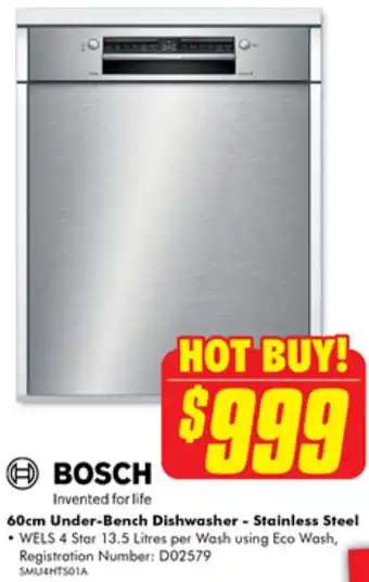 The Good Guys 60cm Under-Bench Dishwasher - Stainless Steel offer
