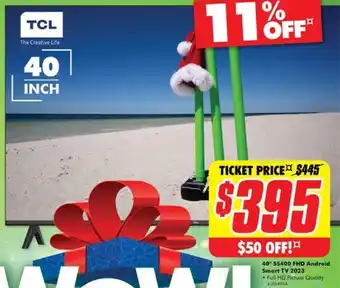 The Good Guys 40* $5400 FHD Android Smart TV 2023 offer