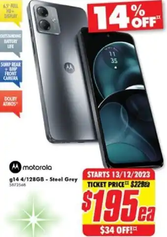 The Good Guys g14 4/128GB - Steel Grey offer