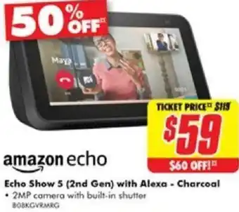 The Good Guys Echo Show 5 (2nd Gen) with Alexa - Charcoal offer