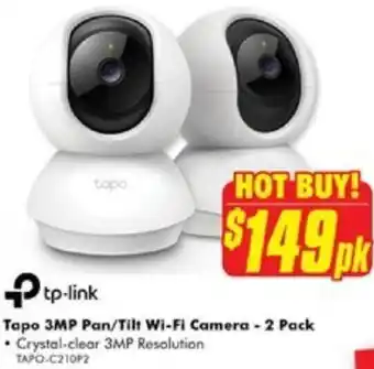 The Good Guys Tapo 3MP Pan/Tilt Wi-Fi Camera - 2 Pack offer