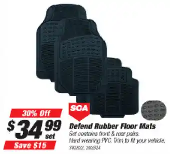 Sprint Auto Parts SCA Defend Rubber Floor Mats offer