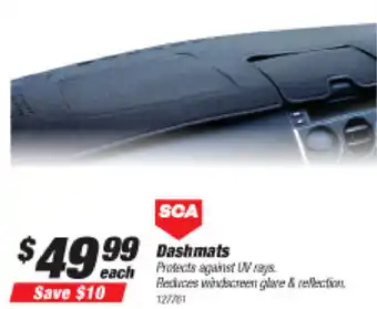 Sprint Auto Parts SCA Dashmats offer