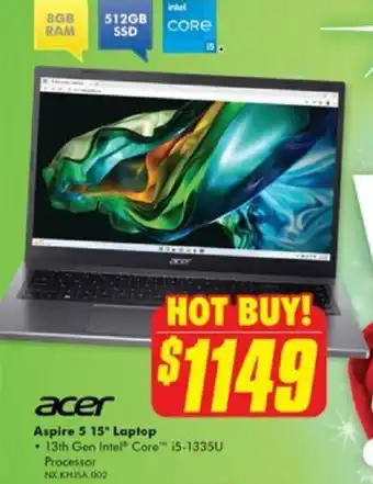 The Good Guys Aspire 5 15" Laptop offer