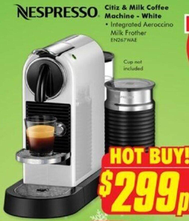 Citiz & Milk Coffee Machine White offer at The Good Guys