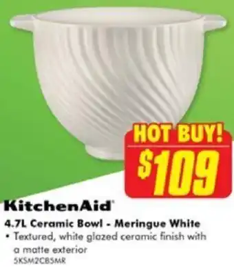 The Good Guys 4.7L Ceramic Bowl - Meringue White offer