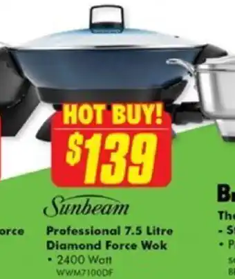 The Good Guys Professional 7.5 Litre Diamond Force Wok offer