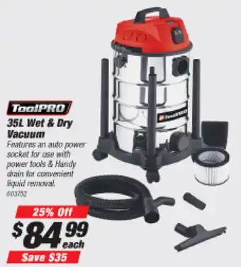 Sprint Auto Parts ToolPro Wet & Dry Vacuum 35L offer