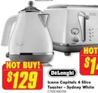 The Good Guys Icona Capitals 4 Slice Toaster - Sydney White offer