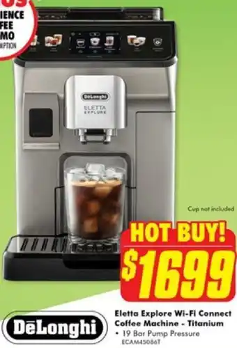 The Good Guys Eletta Explore Wi-Fi Connect Coffee Machine - Titanium offer