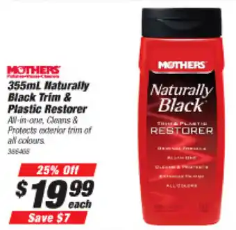 Mothers Naturally Black Trim & Plastic Restorer 355ml