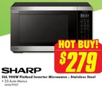 The Good Guys 26L 900W Flatbed Inverter Microwave - Stainless Steel offer