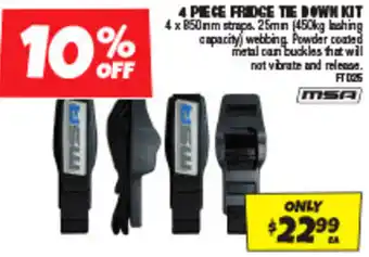 Autobarn 4 PIECE FRIDGE TIE DOWN KIT offer