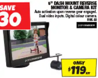 Autobarn 5" DASH MOUNT REVERSE MONITOR & CAMERA KIT offer
