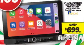 Autobarn 9 160W WIRELESS CARPLAY ANDROID AUTO RECEIVER KIT offer