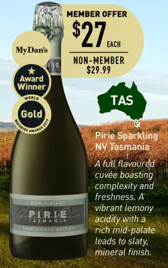 Dan Murphy's Pirie Sparkling NV Tasmania offer