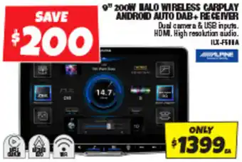 Autobarn 9" ZOOW HALO WIRELESS CARPLAY ANDROID AUTO DAB+ RECEIVER offer