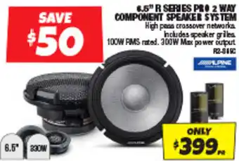 Autobarn 6.5" R SERIES PRO 2 WAY COMPONENT SPEAKER SYSTEM offer