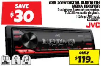 Autobarn 1DIN 200W DIGITAL BLUETOOTH MEDIA RECEIVER offer