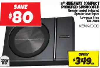 Autobarn 8" HIDEAWAY COMPACT POWERED SUBWOOFER offer