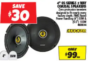 Autobarn 4" CS SERIES 2 WAY COAXIAL SPEAKERS offer